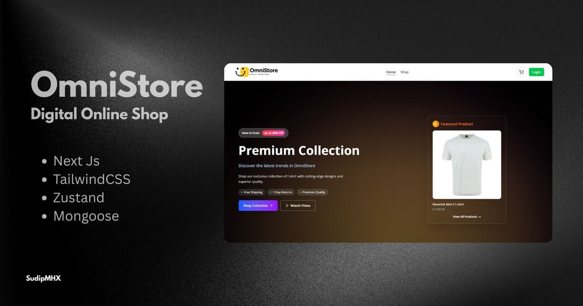 Screenshot of the OmniStore e-commerce platform homepage.
